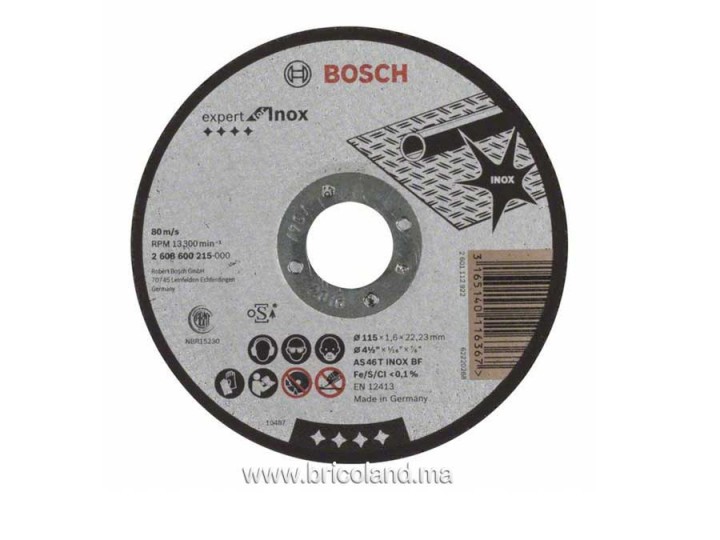 Disque à tronçonner - à moyeu plat Expert for Inox - 115 mm, 1,6 mm - Bosch