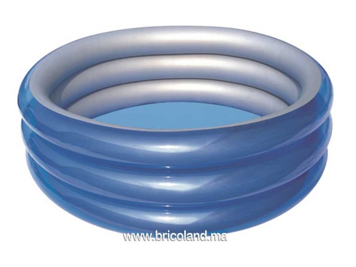 Piscine gonflable 3 anneaux 150x53 cm bleu métallisé - Bestway