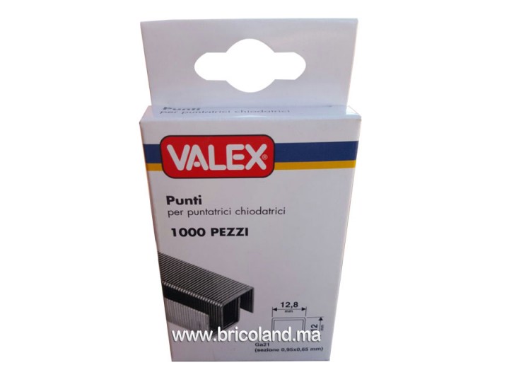 Boite agrafes 12mm 1000 unités pour machine pneumatique - Valex