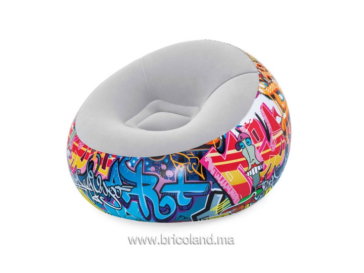 Coussin gonflable Graffiti INFLATE-A-CHAIR 112 x 112 x 66cm - Bestway