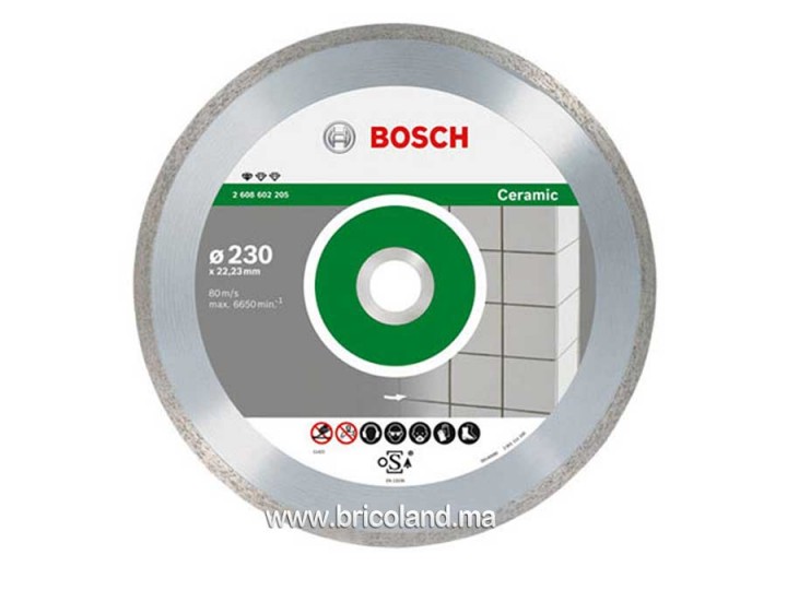 Disque à tronçonner diamanté Standard pour Céramique - 230 x 22,23 x 1,6 x 7 mm - Bosch