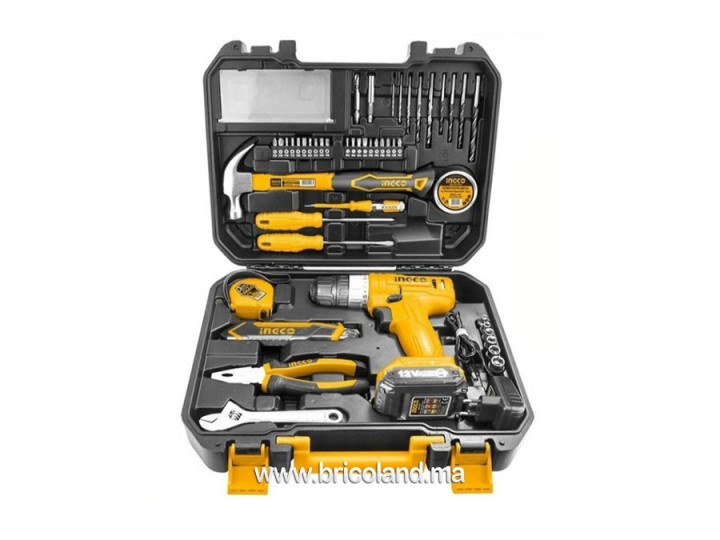 Coffret visseuse 12V + 126 outils et accessoires - INGCO