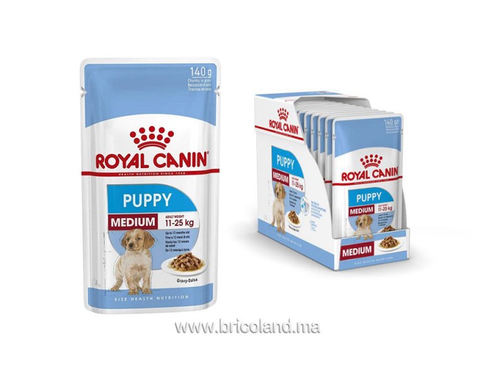 Medium Puppy en sauce 10 x 140g pour chiots - Royal canin