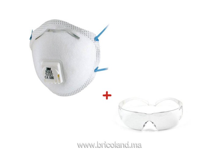 Pack lunette et masque de protection - 3m