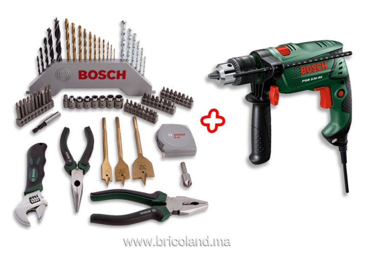 Pack perceuse PSB 530 RE + 73 pièces - Bosch