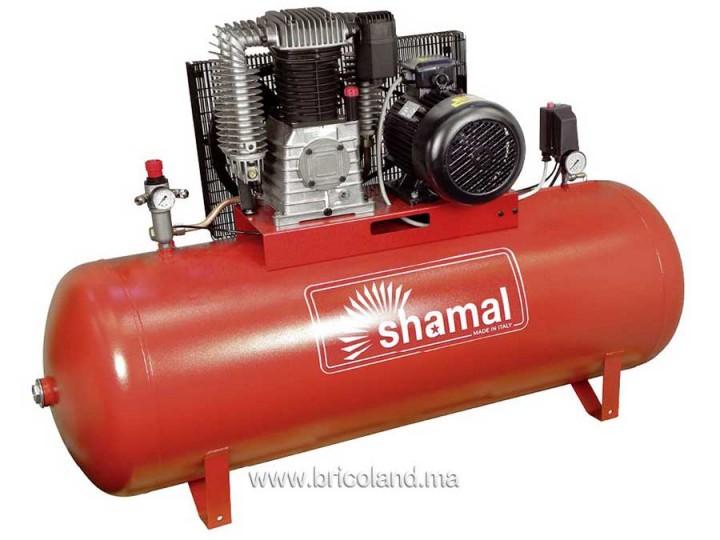 Compresseur d'air 7,5 HP. 500 litres Courroie Triphasé  - SHAMAL