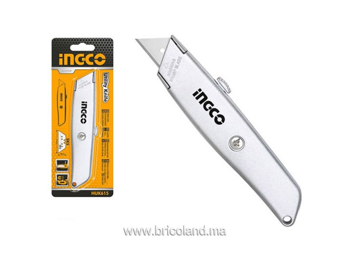 Couteau utilitaire HUK615 Zinc - INGCO