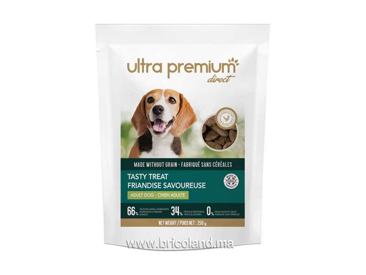 Sachet de friandise savoureuse pour chien adulte 250g - UltraPremium