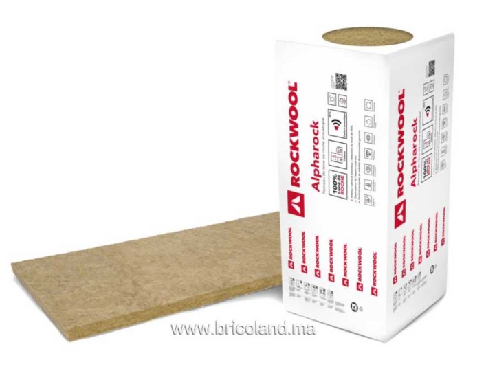 Paquet de 8 panneaux isolants Alpharock Kraft 120x60x5cm 5.76m² - 70(kg/m³) - ROCKWOOL