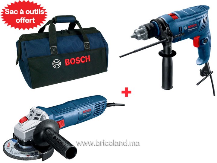 Pack Perceuse à percussion GSB 570 + Meuleuse GWS 700 + Sac offert - Bosch