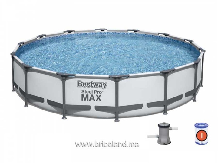 Piscine hors sol ronde Steel Pro 427 x 84 cm avec pompe de filtration - Bestway