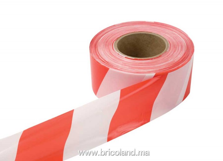 Ruban de signalisation rouge/blanc - 250m