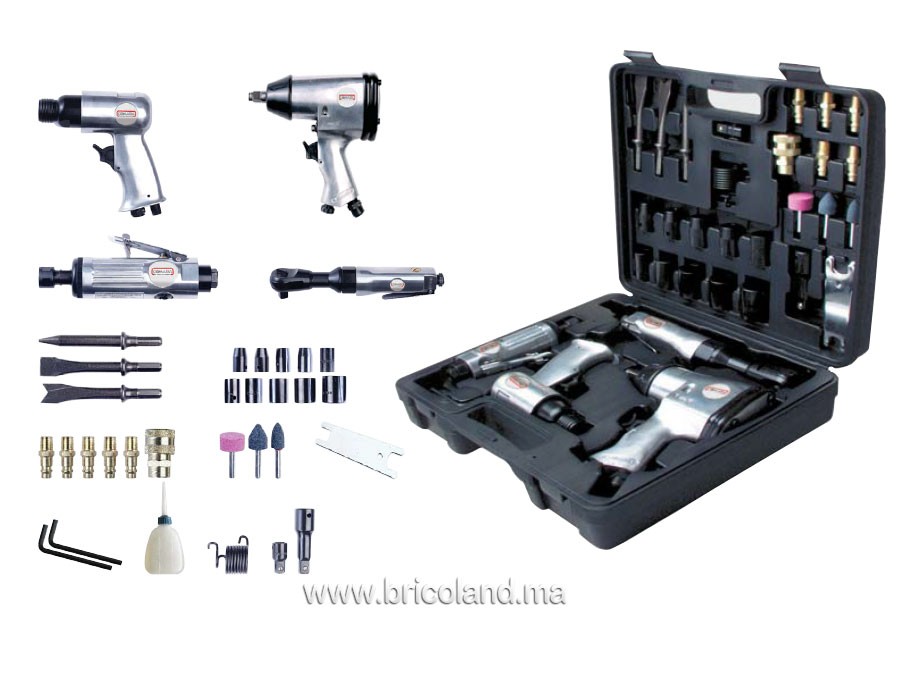 Bricoland - Caisse à outils et accessoires pneumatique 33pcs Comaria Maroc
