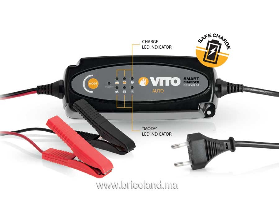 Bricoland - Maison et garage - Outillage auto - Chargeur de batterie  intelligent 12 V - Vito