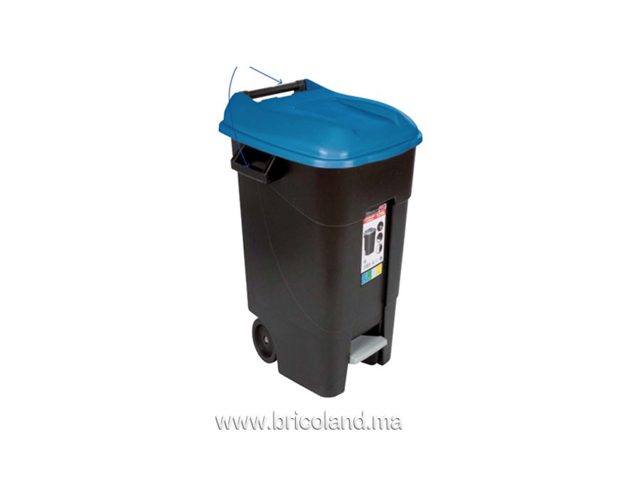 en plein air avec couvercle en plastique Tube carré extérieur assainissement poubelle peut boîte de ménage couvercle à rabat de la maison poubelle 60-100L Pratique pratique QFF Grande poubelle