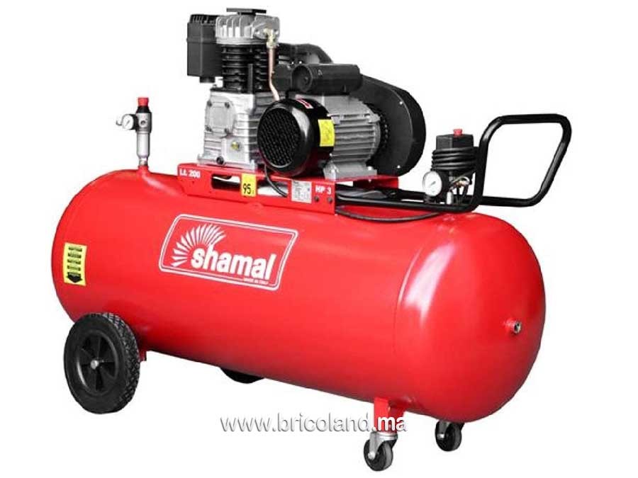 Compresseur d'air SHAMAL 200 litres Courroie