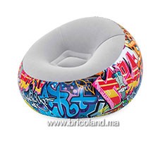 Coussin gonflable Graffiti INFLATE-A-CHAIR 112 x 112 x 66cm - Bestway