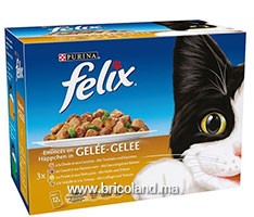 Felix emincés 12x85g aux volailles en gelée pour chat - Purina