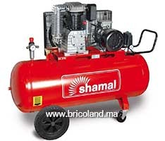 Compresseur d'air 3 HP. 300 litres Courroie Triphasé  - SHAMAL
