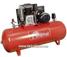 Compresseur d'air 7,5 HP. 500 litres Courroie Triphasé  - SHAMAL