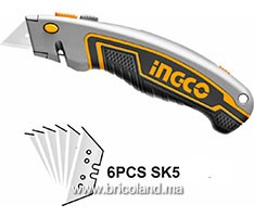 Couteau à lames avec 6 lames HUK6128 - INGCO