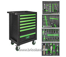 Servante d'atelier 7 tiroirs avec 172 outils 53904 - JBM