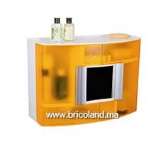 Armoire à pharmacie avec miroir de salle de bain orange transparent