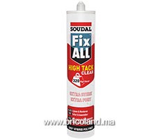 Colle-mastic transparent Fix All High Tack Clear 290ml - Soudal