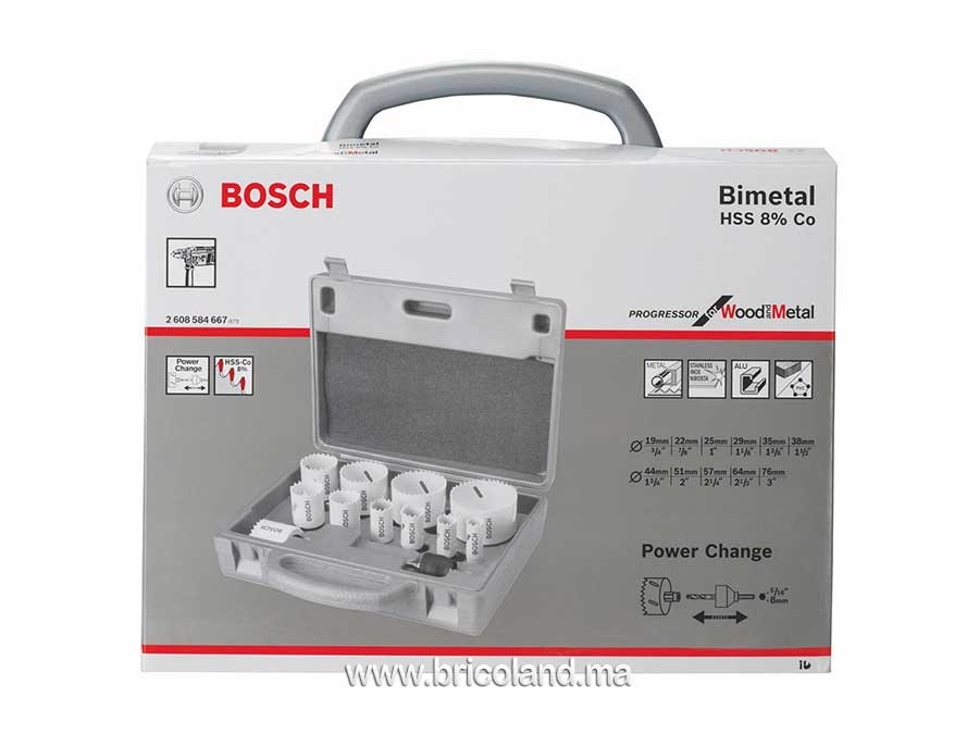 Test Bosch: Adaptateur Power Change, scie trépan et cloche