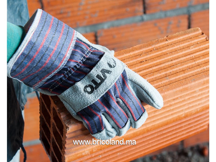 Gants de protection en cuir pour le bricolage / jardinage